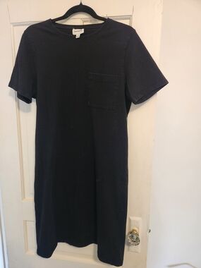 Casual Black Pocket T-Shirt Dress